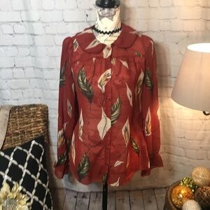 Ezra sheer button down blouse